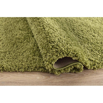Oxford OXF00 Plain Plush Soft Stain-Resistant Textured Polypropylene Shaggy Green Round Rug-Desire Rugs-Rug Love - The Most Loved Rug Store